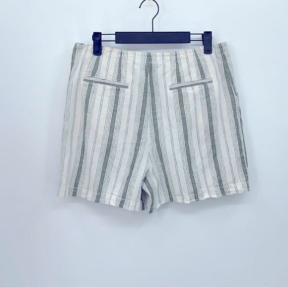 (#33) ANTHROPOLOGIE Striped Linen Blend High Rise Beachgoer Shorts - Picture 3 of 3